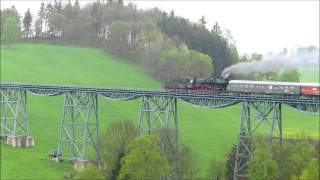 50 36165 und 107 0184 über den Markersbacher Viadukt nach Walthersdorf [upl. by Gaither103]