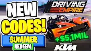 NEW ALL WORKING CODES FOR Driving Empire IN JULY 2024 ROBLOX Driving Empire CODES [upl. by Anelliw711]