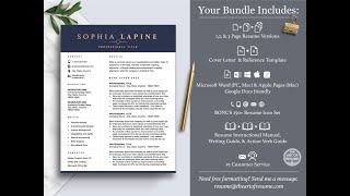 The Art of Resume Template  Shop Your Professional Resume Template Bundle Its Easy [upl. by Eatnuahs664]