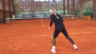 Caroline Wozniacki vs Jason Tseng Tennis Practice at The Academy [upl. by Yrekaz]