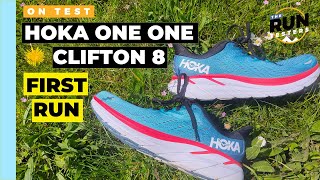 Hoka Clifton 8 First Run Review Early verdict on Clifton 7 successor [upl. by Aerdnaxela726]