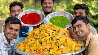 LIVE DHOKLA  Instant Live Dhokla Recipe With Chutney  Village Rasoi [upl. by Ajuna]