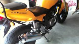 Hyosung GT250 2008 Exhaust Sound Comparison [upl. by Poul]