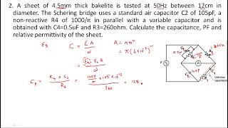 Schering Bridge  Example Problems 22  Electrical Instruments  EIM   Lec  53 [upl. by Champagne]