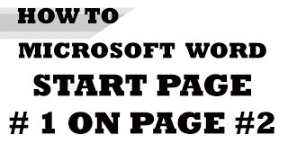 How to Start Page Numbering on Page 2 [upl. by Llereg346]