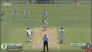 Teague Wyllie clean bowled by Shamar Joseph 🔥🔥🔥 Firey inswinger from West Indies Pacer [upl. by Nimajeb666]