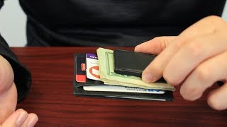 Genuine Leather Slim Wallet with Magnetic Money Clip [upl. by Johnna]