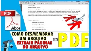 Como Desmembrar Página do Arquivo PDF  Extrair uma Página do Arquivo PDF  Canal TF [upl. by Seldan134]