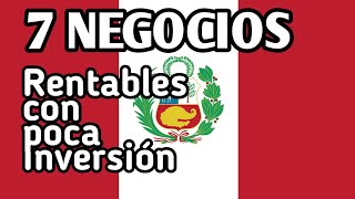 7 NEGOCIOS Rentables en PERU [upl. by Charlena]