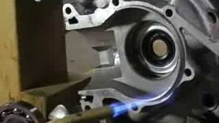 Installing main bearings in a Vespa engine [upl. by Langsdon]