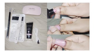 Easy way to apply poly gel nails youtubenaildesigns nailartlove [upl. by Nonad]