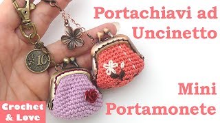 Tutorial Mini Portamonete Clic Clac per Portachiavi ad Uncinetto sub Eng y Esp [upl. by Av]