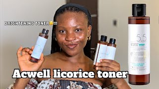 ACWELL LICORICE PH BALANCING TONER REVIEW  MOST EFFECTIVE BRIGHTENING TONER affordabletoner [upl. by Atteuqahs]