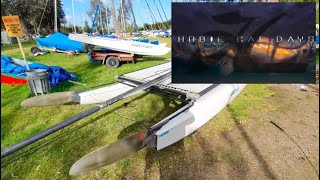 HOBIE CAT DAYS  Looking over old unused Hobie 16  Tips and Rigging Basics for beginners [upl. by Ellednahs]