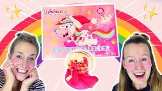 Einhorn ADVENTSKALENDER LOTTERIE Challenge NINA VS KATHI Wer öffnet die besten Türen Craze Unicorn [upl. by Cyprio]