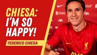 Federico Chiesa interview  First words as a Liverpool FC player clip [upl. by Hazen]