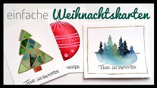 3 einfache Weihnachtskarten mit Aquarell malen ✨🎄  malen mit Aquarell  DIY Weihnachtskarten [upl. by Rainer721]