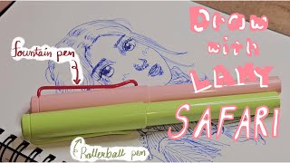 🖋️ Drawing with my Lamy Safari Rollerball Pen and Fountain Pen ✒️ [upl. by Hereld]