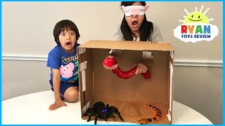 Whats in the Box Challenge Parent vs Kid with Ryan ToysReview [upl. by Schifra]