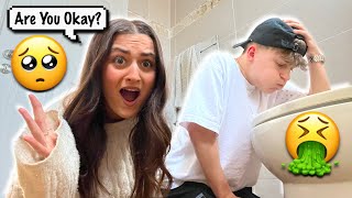 Pretending To Feel Sick And Then THROWING UP Prank CUTE REACTION [upl. by Merat]