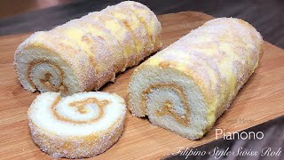 PIANONO Recipe with only 4 Ingredients  Easy Filipino Style Swiss Roll [upl. by Airel86]