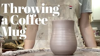 Throwing A Ceramic Coffee Mug  Pottery For Beginners [upl. by Nairda]