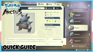 Where To Catch Rhydon Coronet Highlands In Pokemon Legends Arceus  Location Quick Guide [upl. by Lantha613]