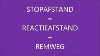 STOPAFSTAND  REACTIEAFSTAND  REMWEG [upl. by Sineray]