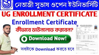 NSOU UG ENROLLMENT CERTIFICATE DOWNLOAD  UG Enrollment Certificate Download Process Step by Step [upl. by Voss]