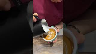 3 Rosetta shotviralvideo latteartclass coffee latteartbasic latteartist latte [upl. by Orban]