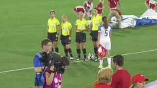 Ali Riley and Kelley OHara captain and hugging time after anthem  Friendliy USWNT vs NZL 15917 [upl. by Salman831]