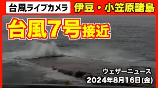 【ライブカメラ】台風7号 関東接近 〜伊豆諸島〜 2024816 [upl. by Nari124]