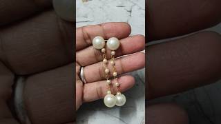 Beautiful Pearl Earrings Using Ganthan Mala diy craft [upl. by Aihsenat]