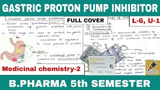 Gastric Proton Pump Inhibitors  Full Lecture Cover  L6 Unit1  Medicinal chemistry  2 [upl. by Erhard]