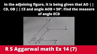 In the adjoining figure it is being given that AO   CD OB   CE and angle AOB  50° [upl. by Garneau]