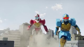 Power Ranger Ninja Steel  Zord Robo Red y Zord Toro vs Toxitea  Batalla Megazord [upl. by Brunn787]