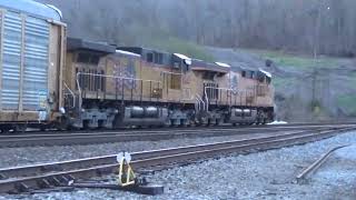 NS 189 loaded racks  mixed freight by Tunnel 25 Oakdale 33024 UP power [upl. by Etnoid]