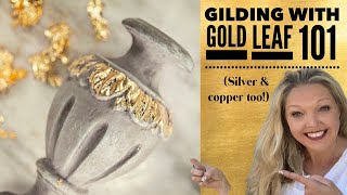 Gilding with Gold Leaf 101  Gilding for beginners  Gold Silver Copper Leaf Tutorial  Gold leaf [upl. by Ahsiei618]