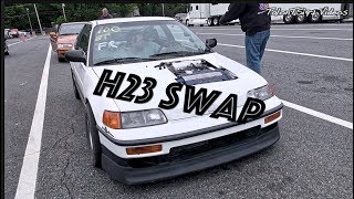 H23 Swapped HONDA CRX Goes Low 12s All Motor [upl. by Nicholl813]