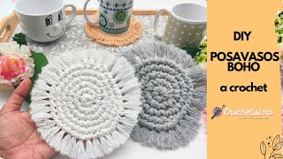 DIY como hacer Pasavasos Boho a crochet paso a paso [upl. by Bogusz]