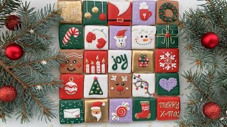 EASY CHRISTMAS COOKIES  Satisfying Cookie Decorating with Royal Icing [upl. by Aleece]