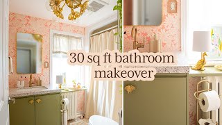 EXTREME DIY Small Bathroom Makeover RenterFriendly Tips [upl. by Asyl666]