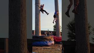 Photo finish😱😱 60 foot speed climb at the Lumberjack World Championships [upl. by Anoiek]