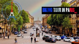 BIKING TOUR IN PARIS 4K VIRTUAL CYCLE RIDE IN PARIS Real Sound of City  Place des Victoires [upl. by Vharat]