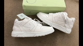 Off White Out of Office Low Top Sneaker Triple White Review [upl. by Eilime]