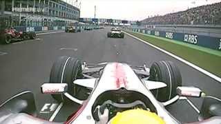 F1 2008  R08  Hamilton onboard start MagnyCours [upl. by Dafna]