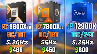 RYZEN 7 9800X3D vs RYZEN 7 7800X3D vs INTEL i912900K  Test in 6 Games [upl. by Hanway129]