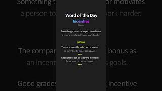 What is the Meaning of Incentive english wordoftheday englishlanguage [upl. by Drarrej]