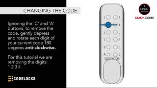 How to change the code using QuickCode Codelocks CL160 [upl. by Mccutcheon291]