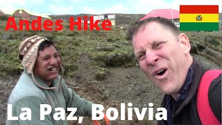 🇧🇴 Desolate EL CHORO Trail Bolivian Andes Hiking 4400Meter Altitude Budget Travel La Paz BOLIVIA [upl. by Naillij]